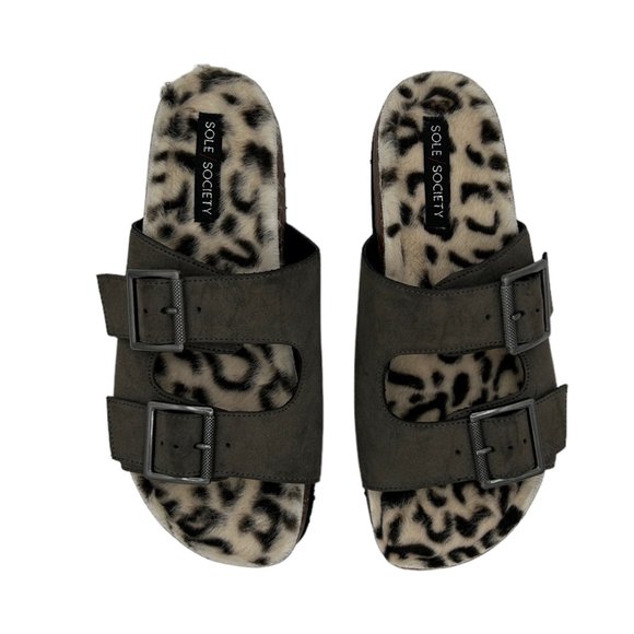 Sole Society Faux Fur Sandals NWT (7 M) - Picture 3 of 16